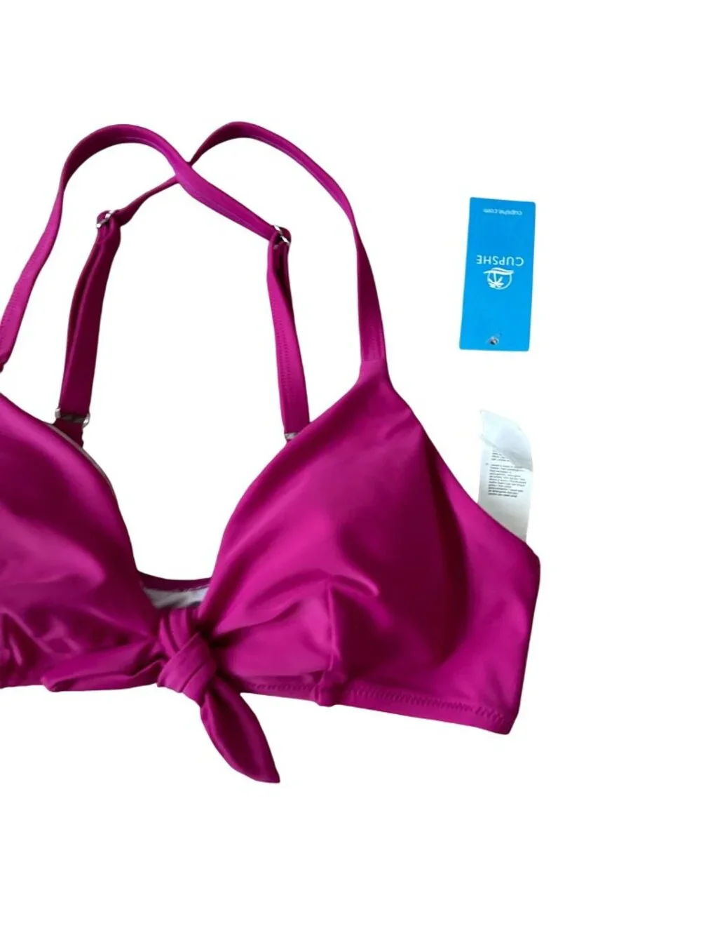 CUPSCHE Fuchsia Knot Bikini Top Size Medium NEW